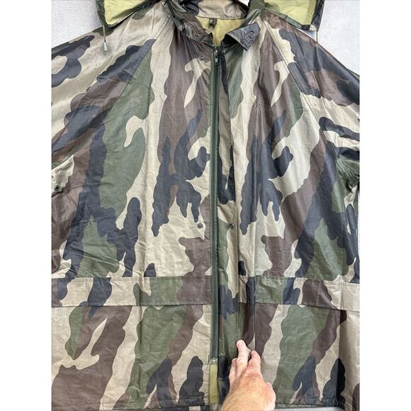 Mil-Tec by Sturm Men's XL Frog Camo Green Rain Hunting Jacket Removable Hood - Picture 6 of 15